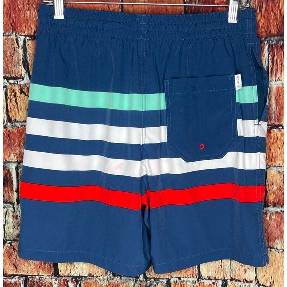Chubbies Men’s Striped Swim Trunks Shorts Medium Mesh Liner Blue Red Green White - Picture 3 of 7